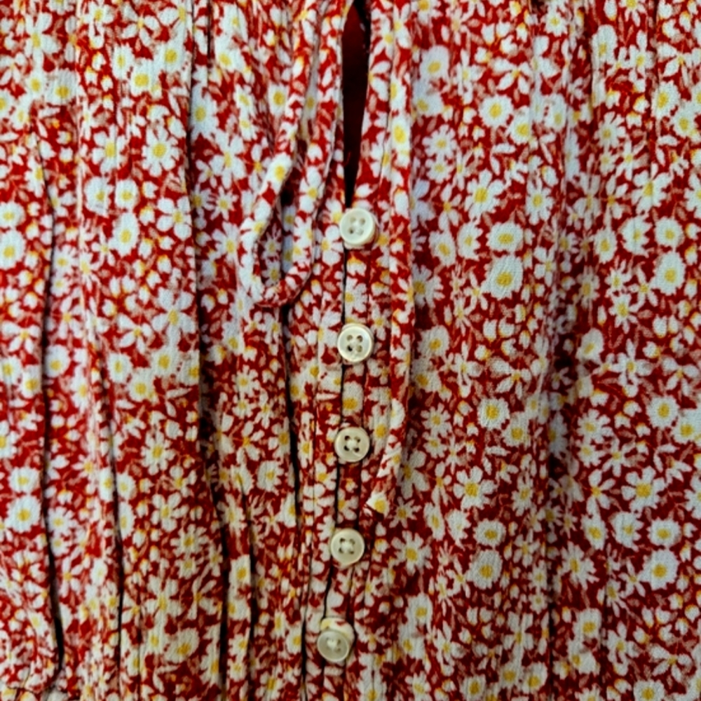 Abercrombie & Fitch Red Floral Midi Dress - Picture 3 of 5